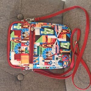 Disneyland Mickey Mouse Multicolor Crossbody Tech Bag, EUC
